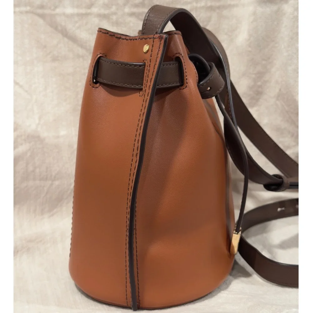 Marc Jacobs Renegade Color Blocked Brown Leather Bucket‎ Bag Crossbody